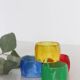Colorful towel rings made of translucent plastic, vintage