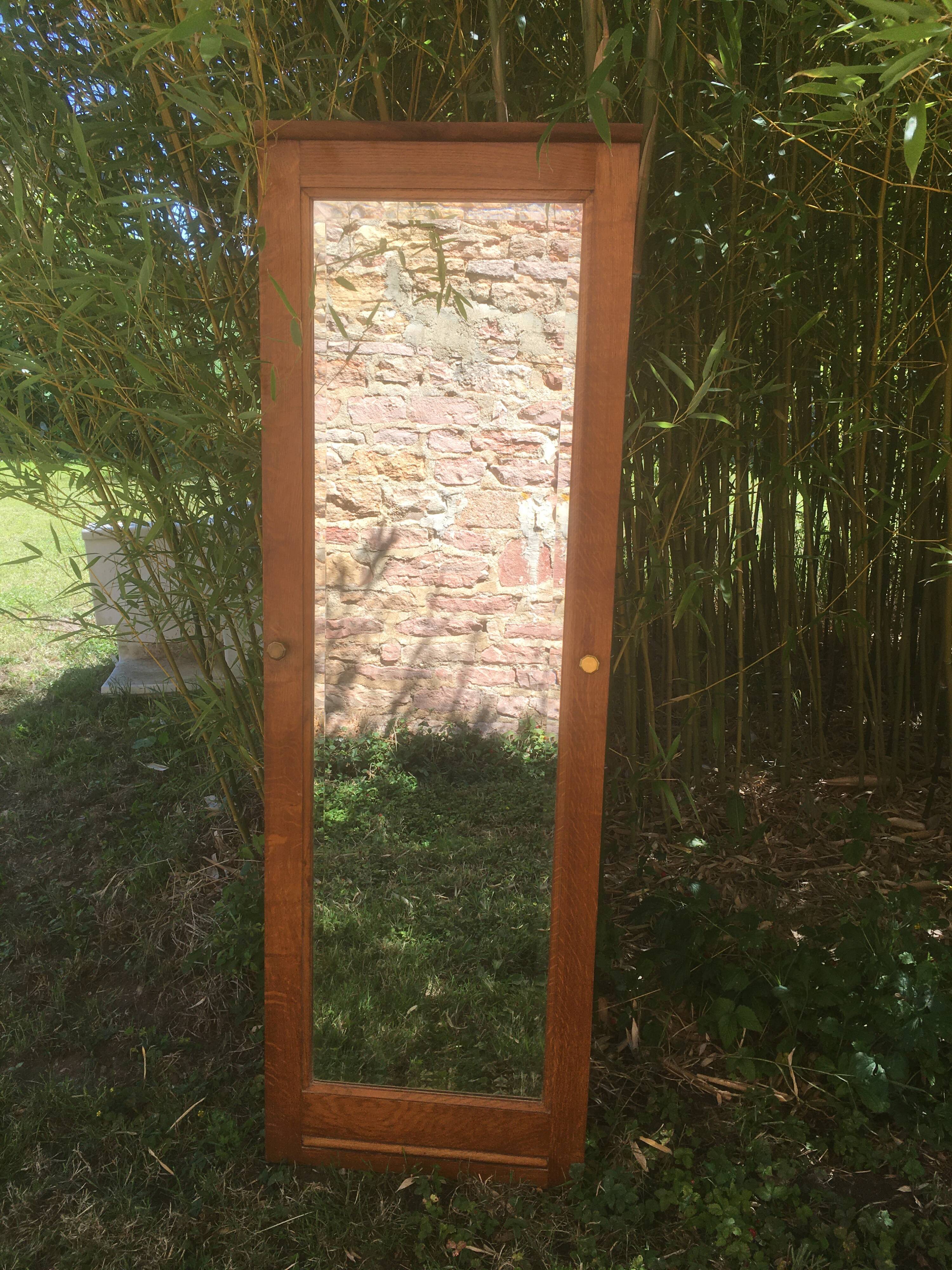 Bevelled mirror oak frame