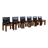 Ensemble de 6 chaises de salle à manger Monk par Afra et Tobia Scarpa pour Molteni, Italie, 1974