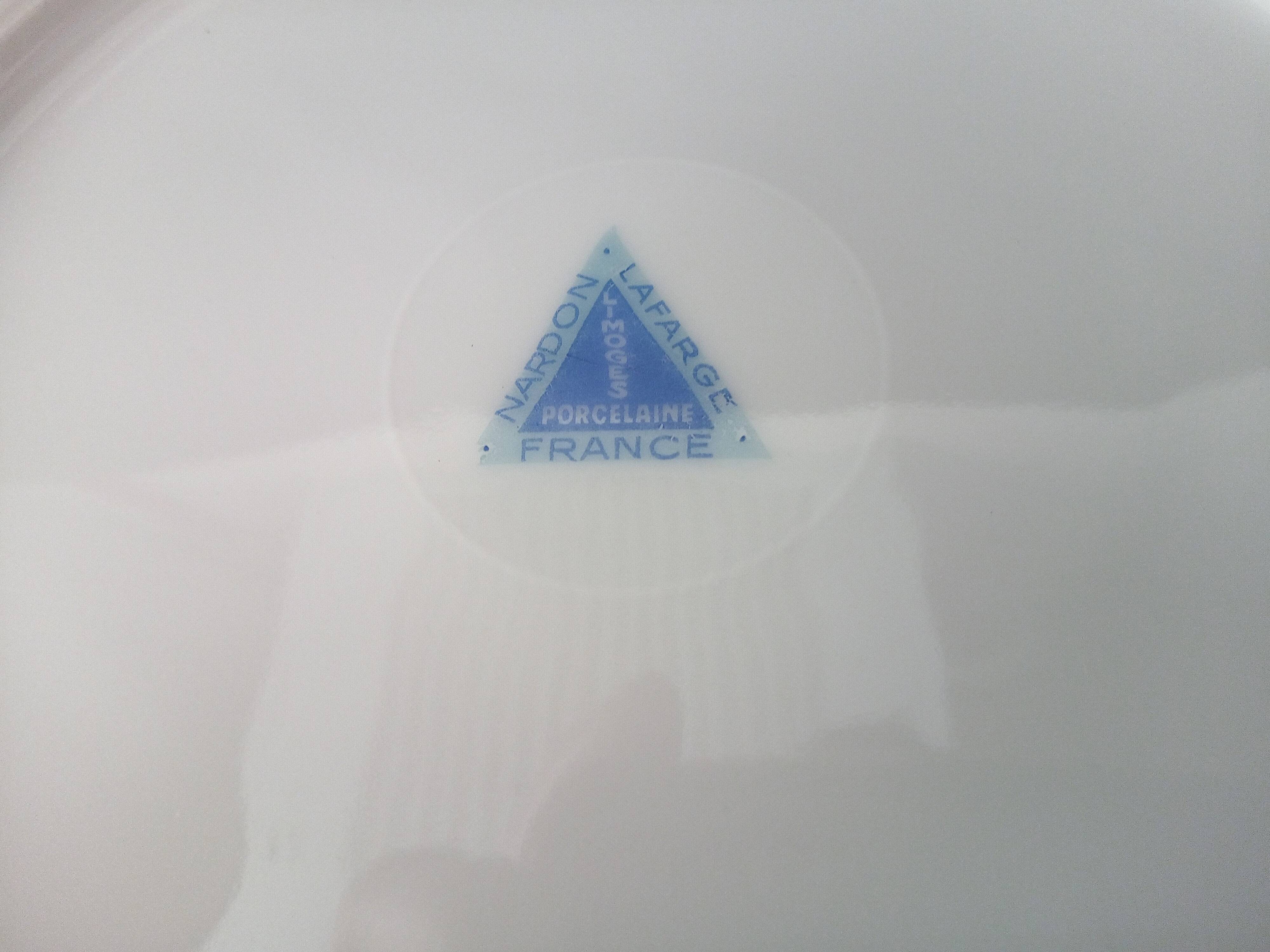 Limoges porcelain dessert service for 12 people, Jean Boyer and Nardon Lafarge (1920 - 1934)