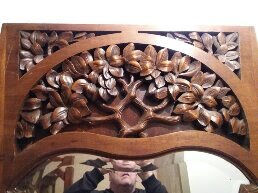 Large mirror in art deco door biseaute 203x85cm