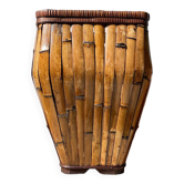 Porte parapluies vintage en rotin style colonial 1930 - Cache pot vintage en rotin