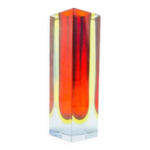 Sommerso vase, mid-century modern, glass, design by F. Poli, Italy, 1950s