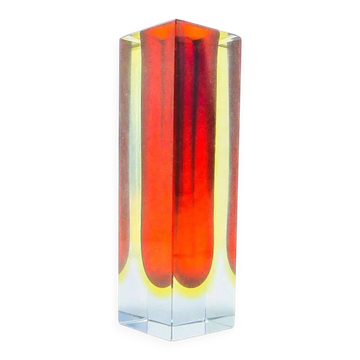 Vase Sommerso, design moderne du milieu du siècle, en verre, conçu par F. Poli, Italie, années 1950.