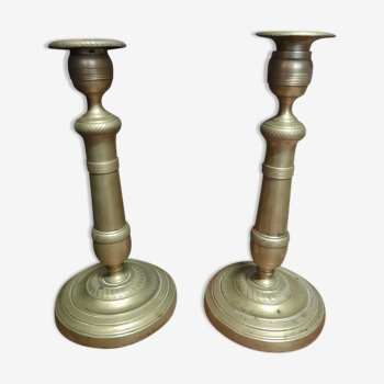 Pair of golden candle holders