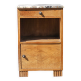 Art deco bedside table, art deco wooden bedside table with marble slab