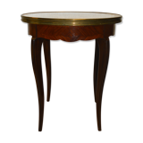 Marquetry marble top side table