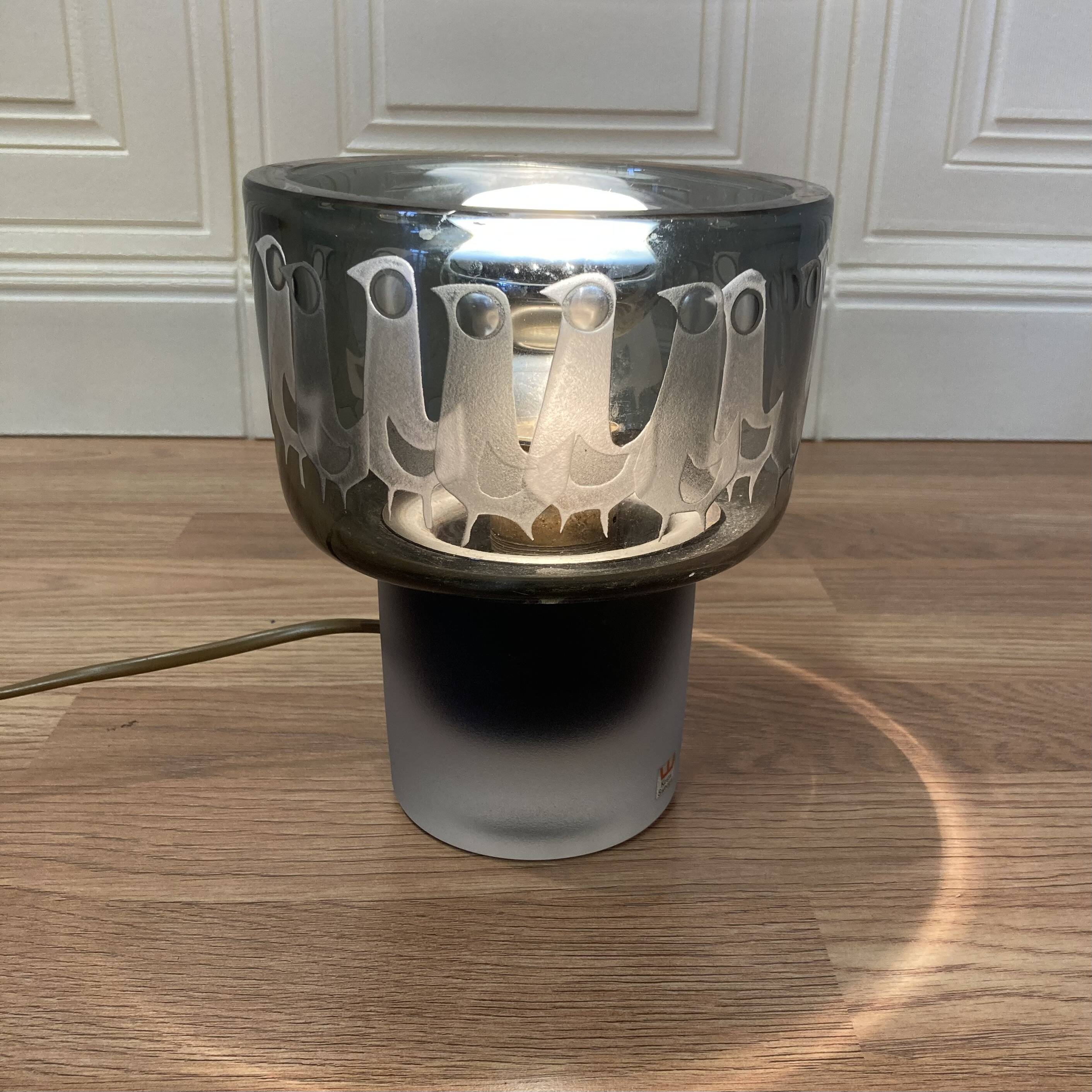 Large glass lamp "Scandinavian design 1950".