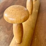 Wooden coat rack with 5 hooks circa 1960