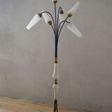 1950's Vintage 6-Shade Tripod Floor Lamp