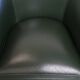 Green Cowhide Leather and Wooden Side / Dining / Desk Chair