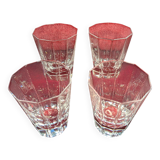 4 verres en cristal
