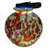 Red and brown glass ball vase, France 1930