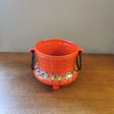 Vintage red ceramic pot cache 70s