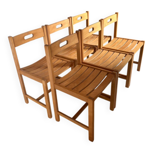 6 chaises hêtre massif