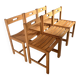 6 solid beech chairs by André Sornay
