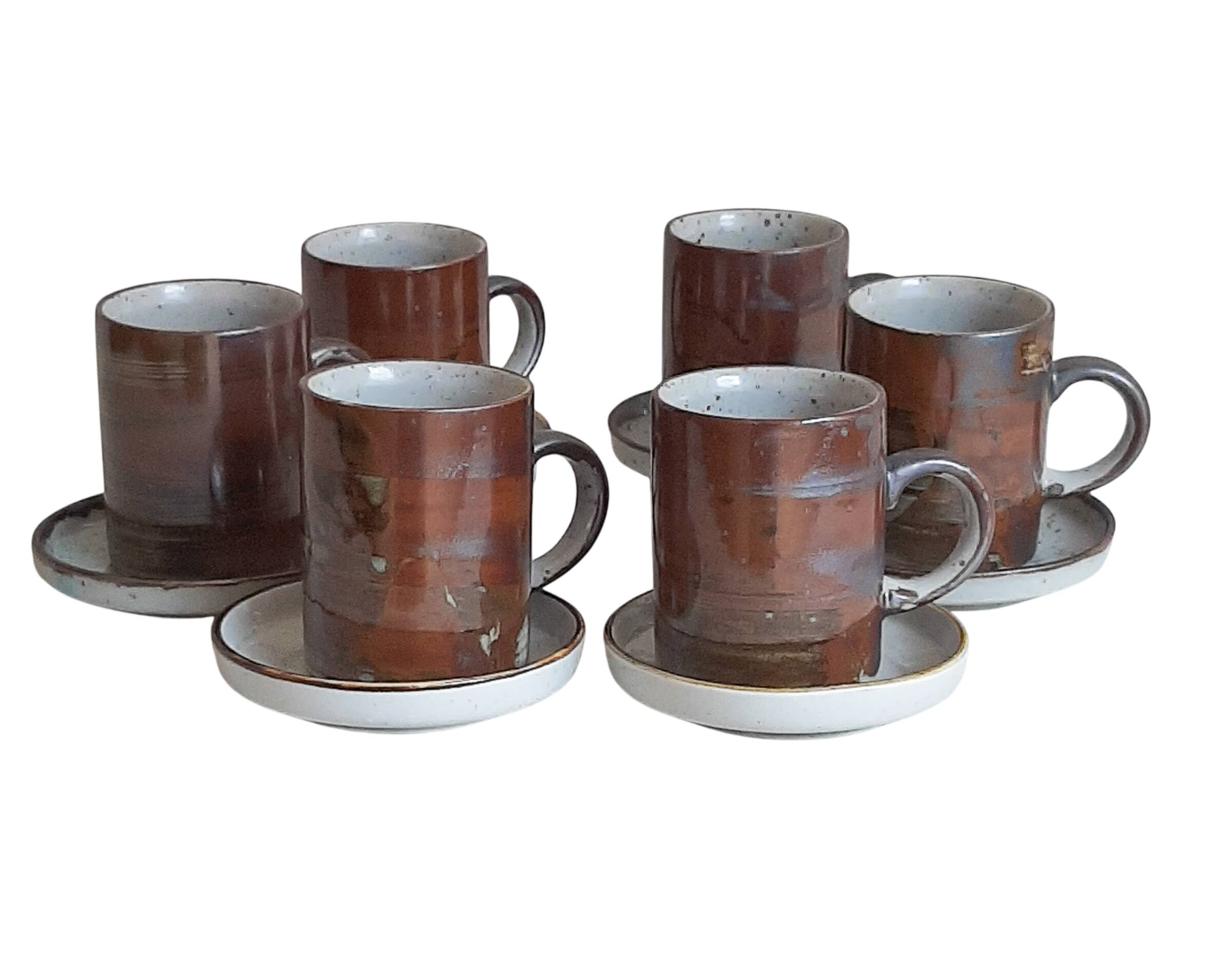 Vintage stoneware coffee mugs