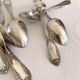 Set of 11 small vintage silver-plated metal spoons