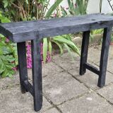 Shou sugi ban burnt wood console workbench