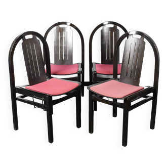 Ensemble de 4 chaises vintage Baumann modèle Argos