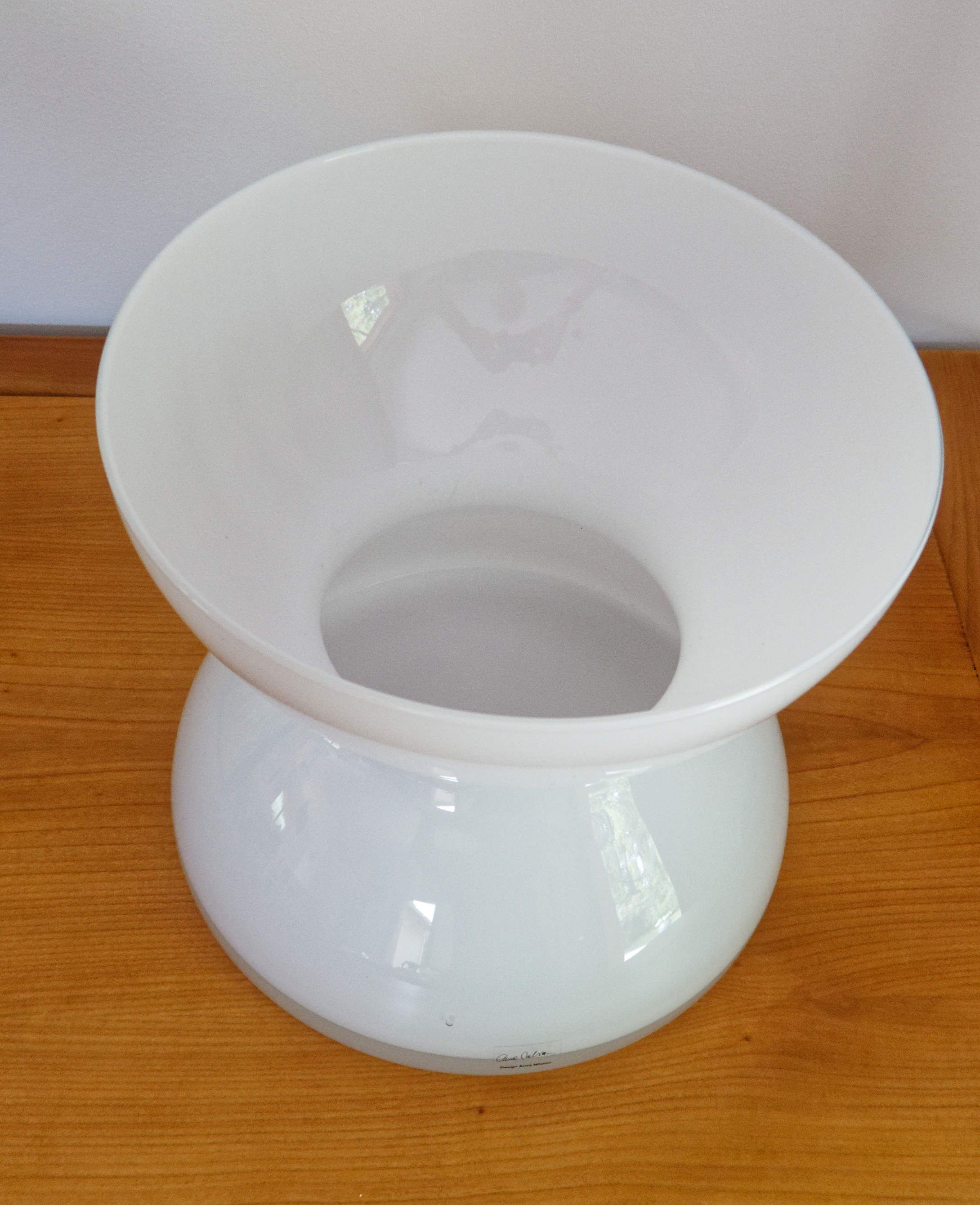 Vase diabolo ikea opaline blache