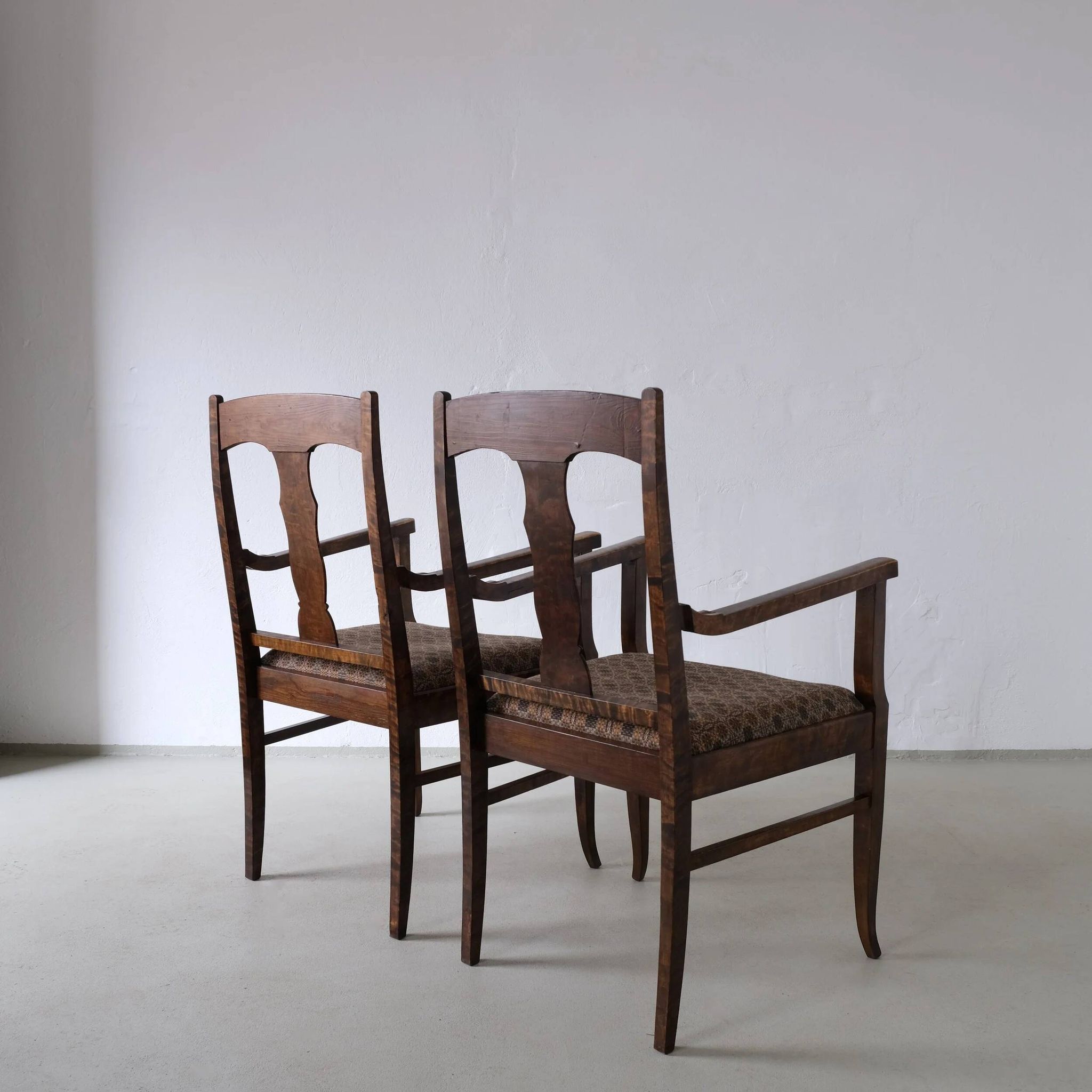 Biedermeier satin birch armchairs | Sweden | set of 2