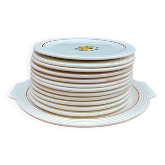 Longwy iron earth dessert service