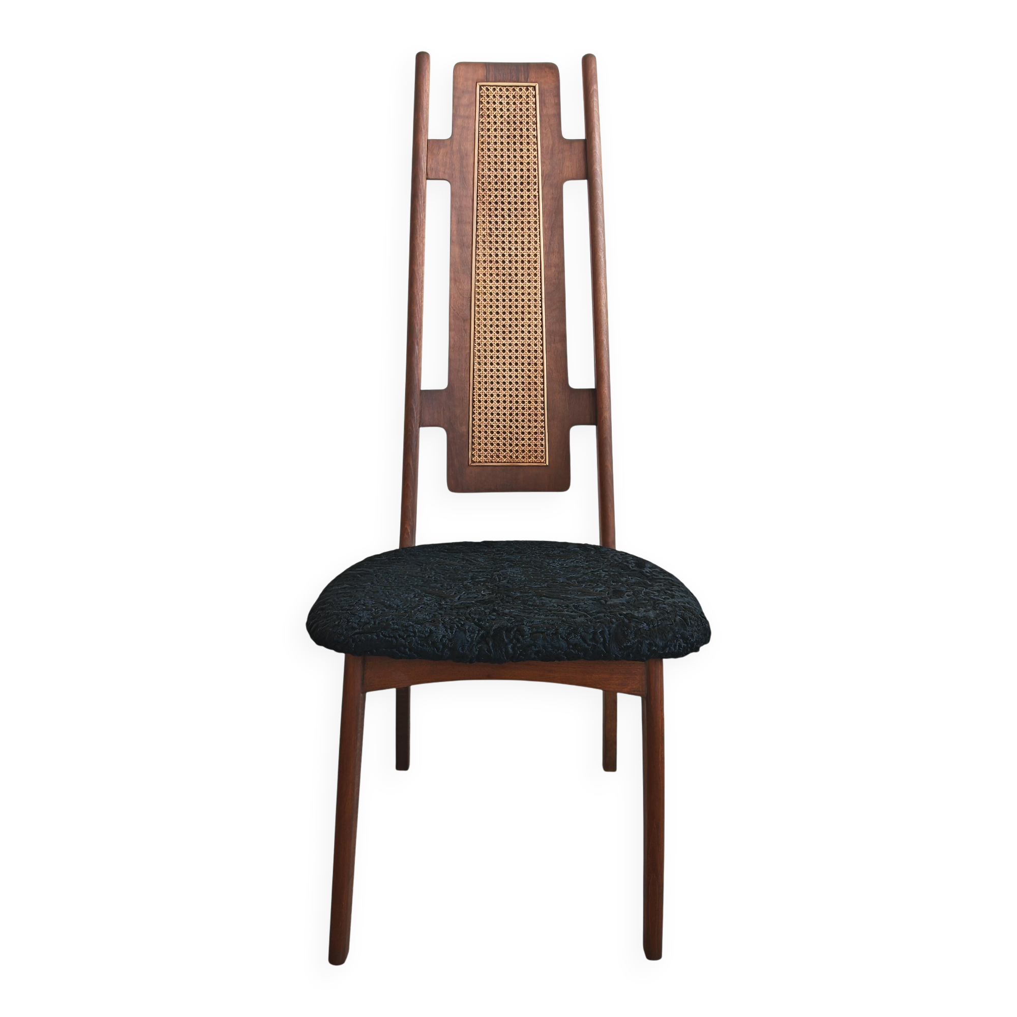 Paire de chaises mid-century en peau d'agneau Astrakan