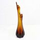 Vintage amber glass vase 1970