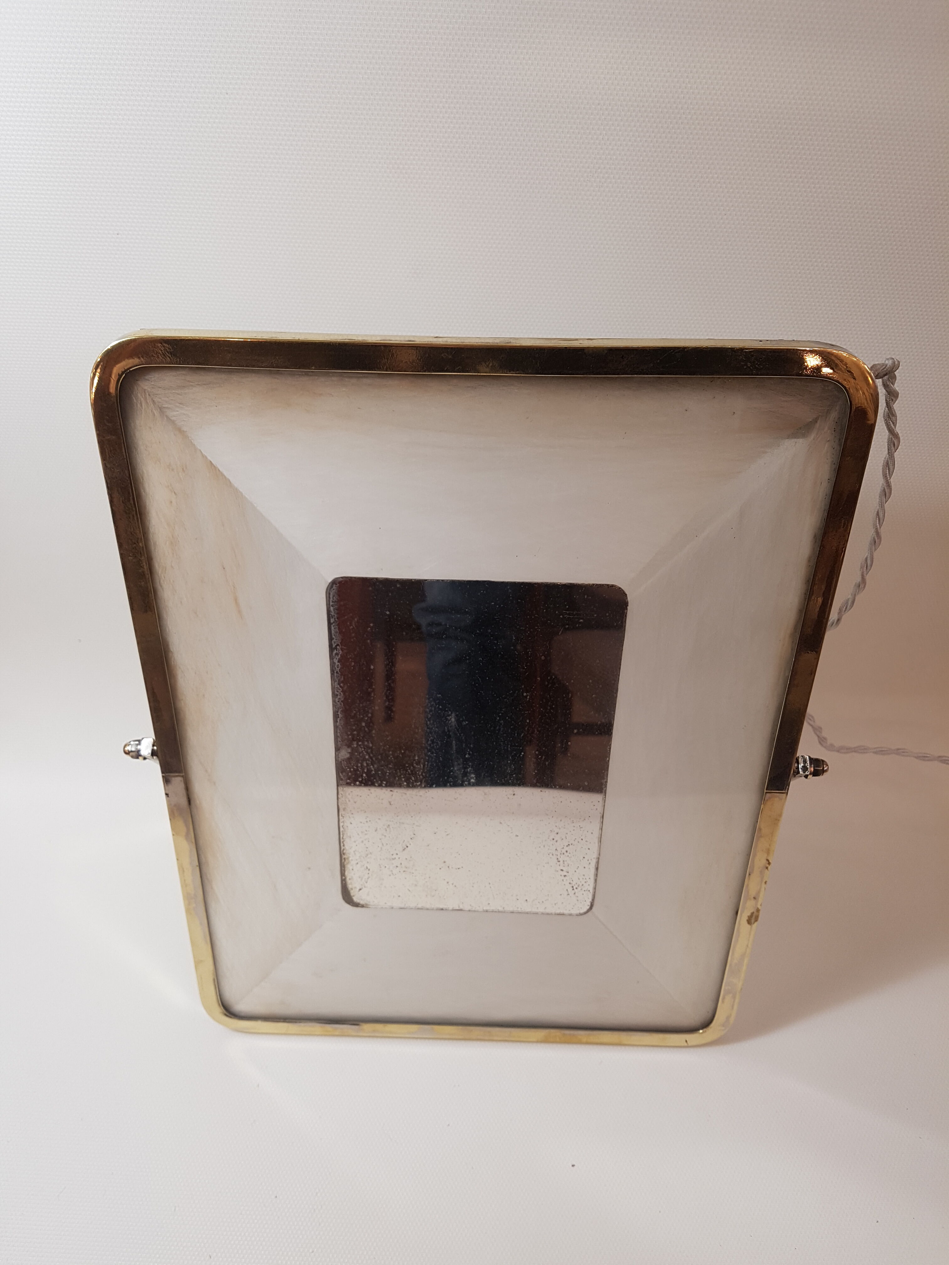 Bright mirror, frame gold and chrome, brass 30 years - 30x36cm