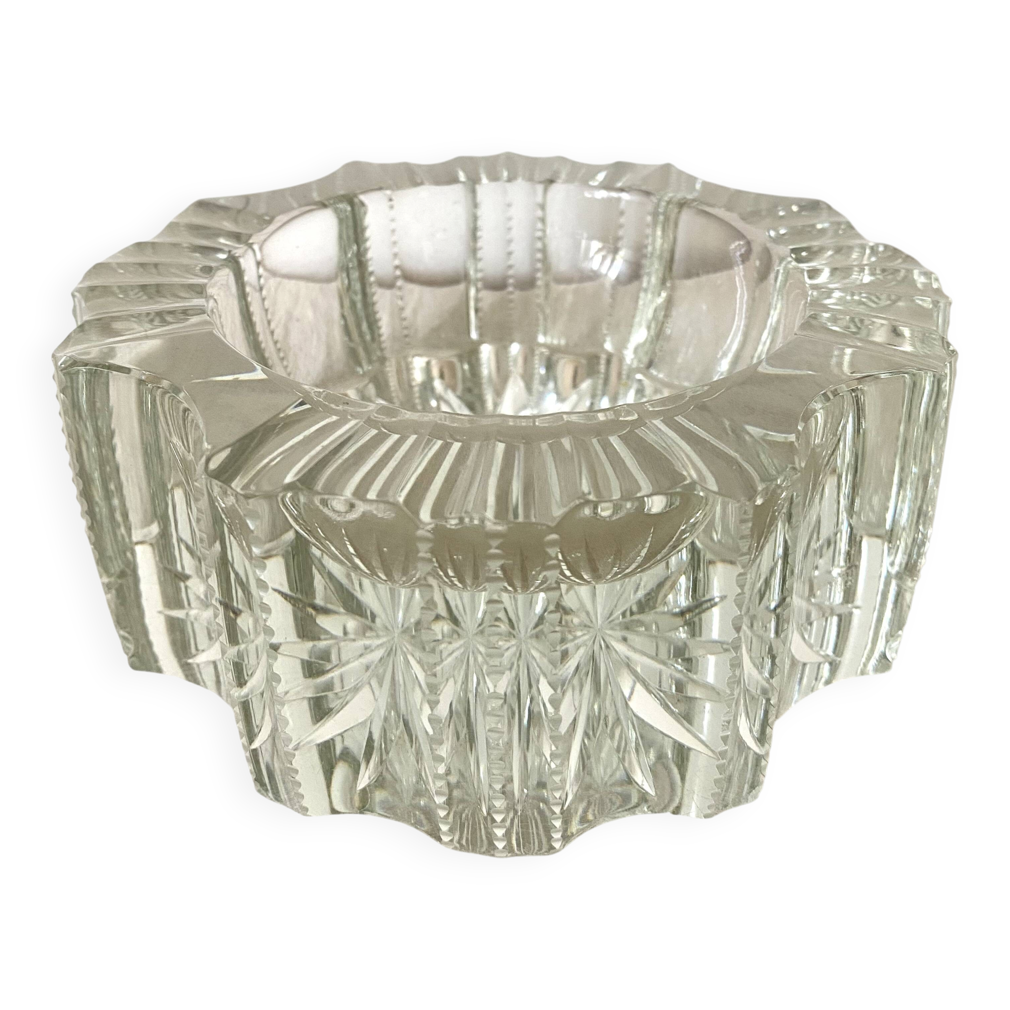 Vintage thick glass ashtray