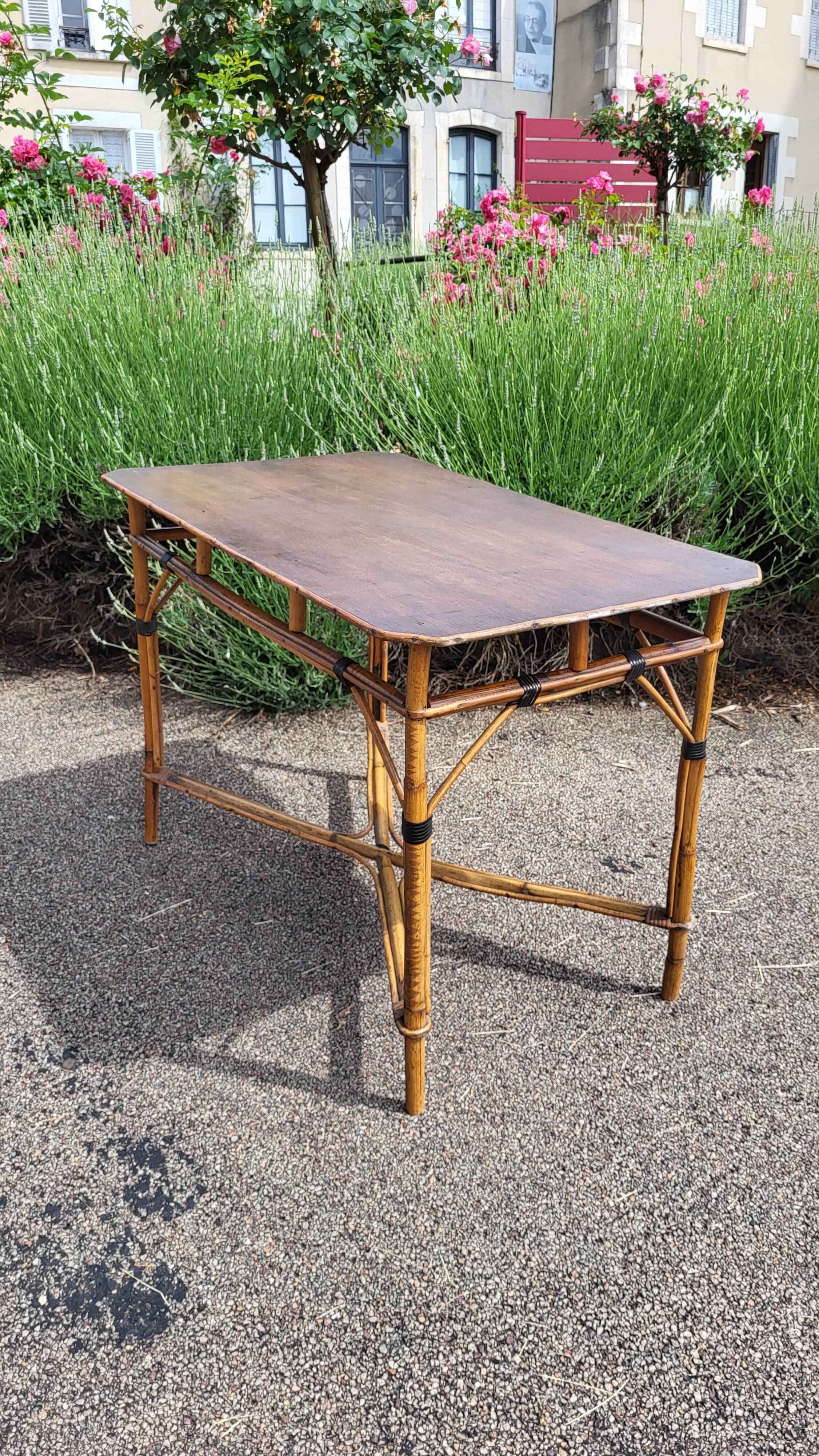 Rattan / bamboo dining table