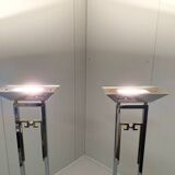 Arte Lumen floor lamps chrome & brass 1970’s, set of 2