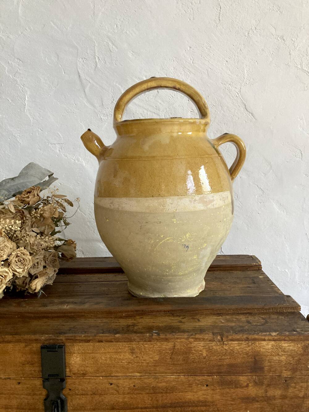 Large glazed stoneware jug/pitcher