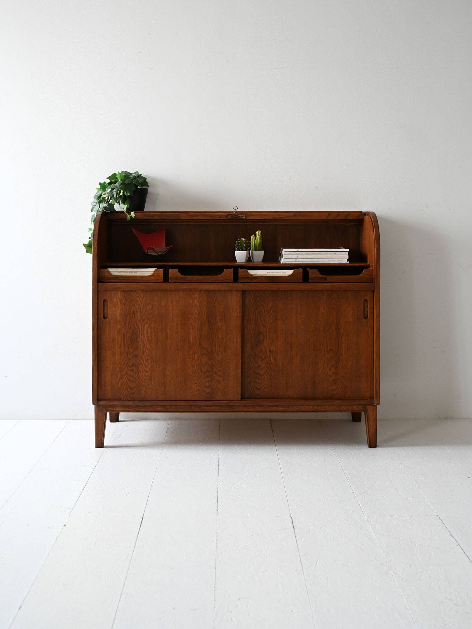 Vintage Scandinavian oak secretaire by Nybro Möbelfabrik