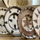 Round ethnic Balinese rattan tray