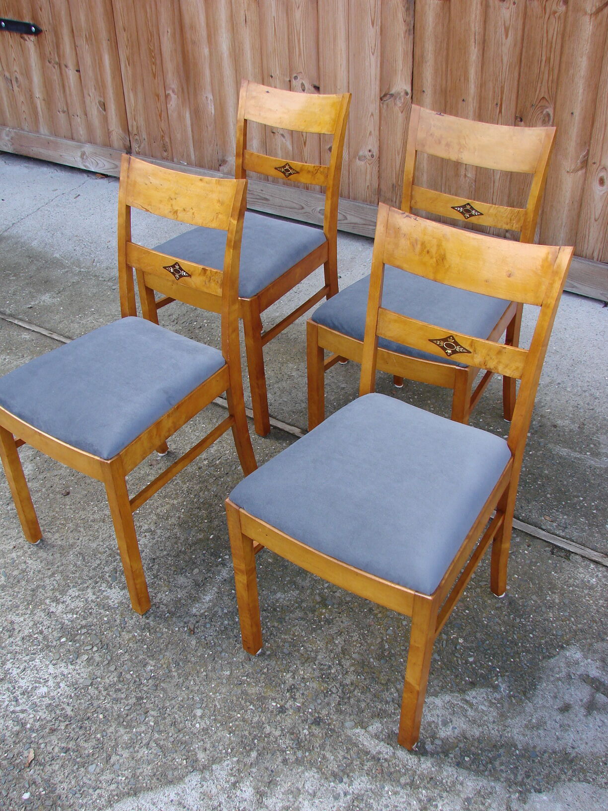 Set of 4 art deco chairs, 1940s