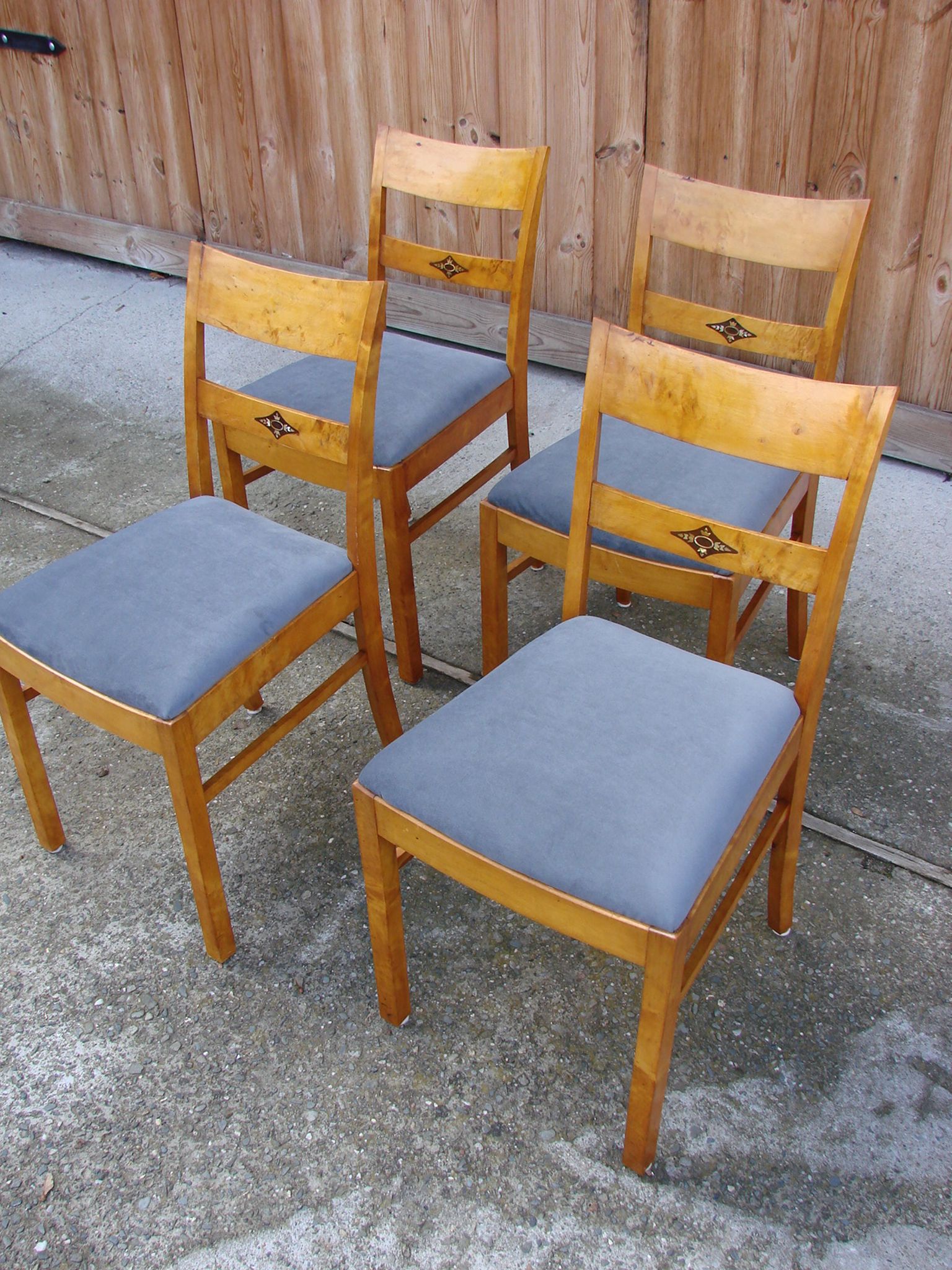Set of 4 art deco chairs, 1940s