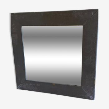 Square zinc mirror, 80 cm