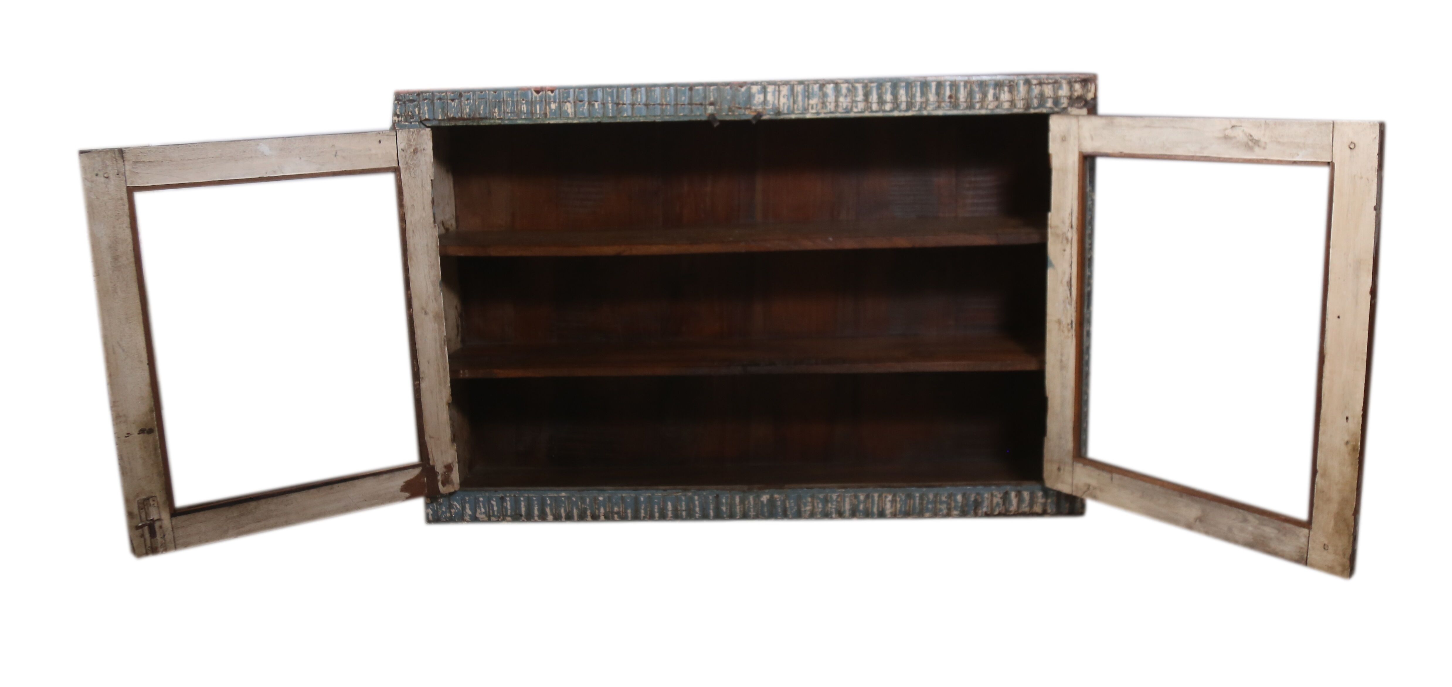 Vitrine murale en teck birman ancien