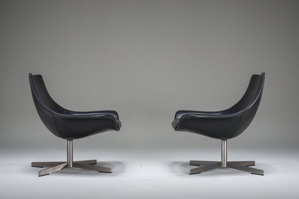 Ensemble de fauteuils en cuir de Rodolfo Dordoni pour Matteo Grassi, 1990