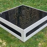 White and black square coffee table