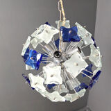 Hammered glass chandelier, 1970s