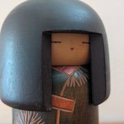 Vintage handcrafted lamp with Japanese Gunma Kokeshi doll (signed Sansaku Se