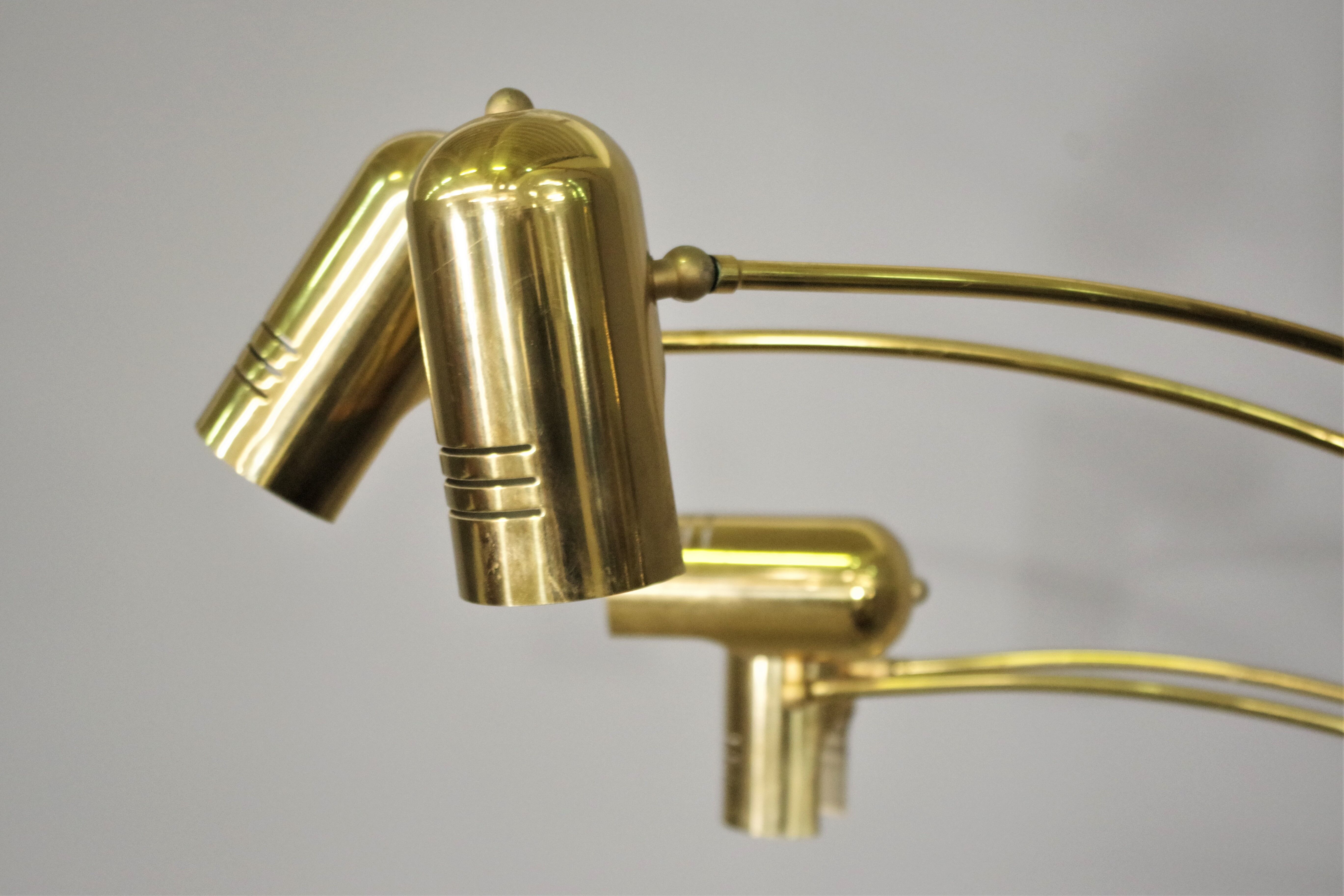 Brass floor chandelier, 70s