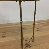 Brass side table, golden bamboo, 1950s