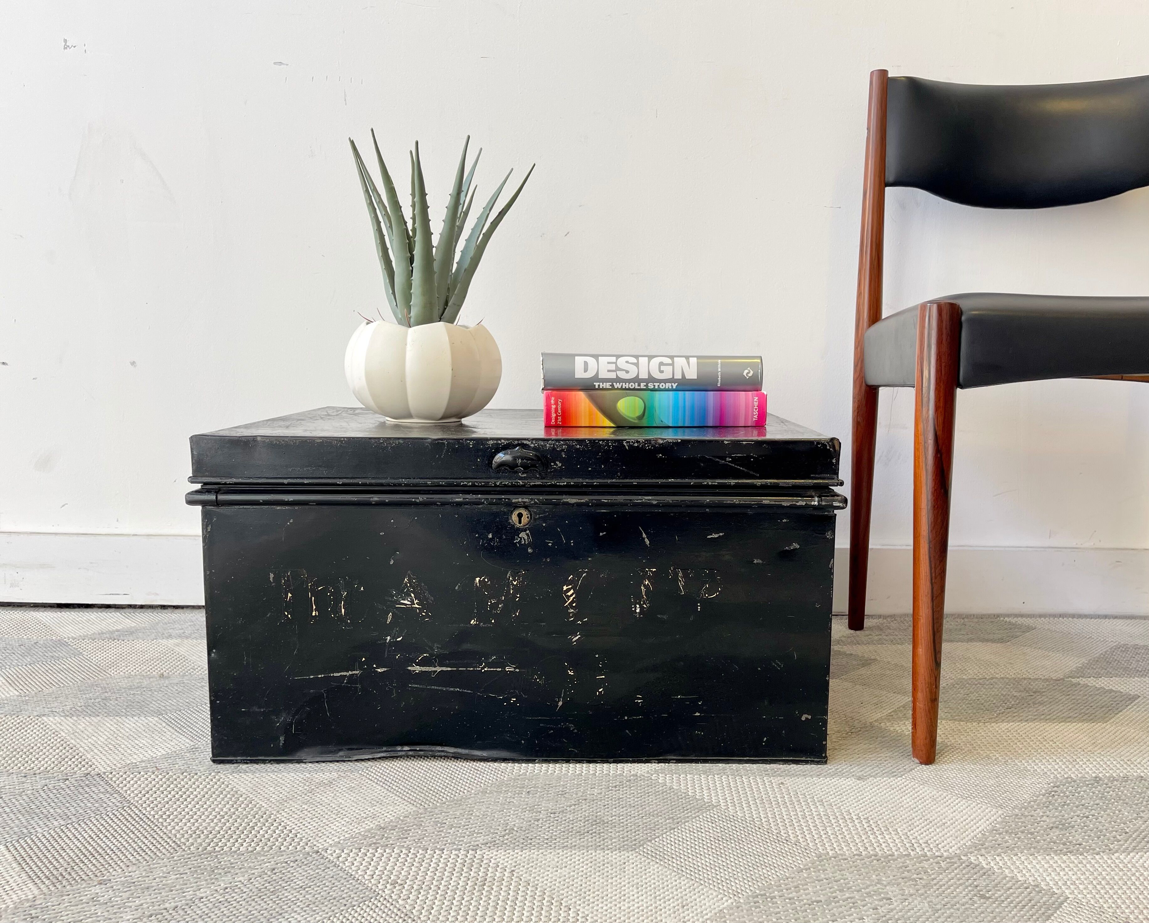 Vintage Black Metal Document Box