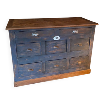 Large drawer cabinet for a carpentry or hardware store.