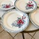 set of 6 flat plates Digoin Sarreguemines model "Lot" 30s