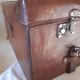 Large leather suitcase